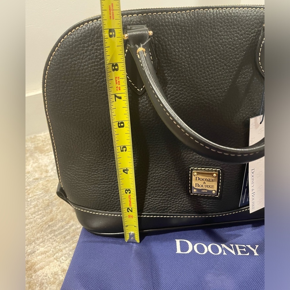 Dooney & Bourke Pebble Grain Zip Zip Satchel Black Shoulder Bag Purse Handbag - Picture 8 of 11